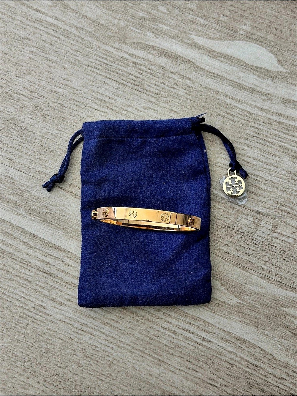 Tory Burch Icon Hinge Bracelet Gold & Blue